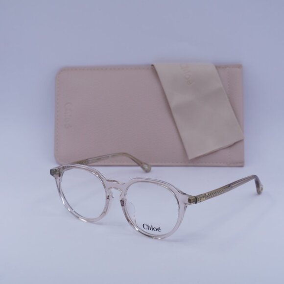 Chloe CH0012OA 001 Round Eyeglasses 50mm - Transparent Pink - Picture 6 of 12